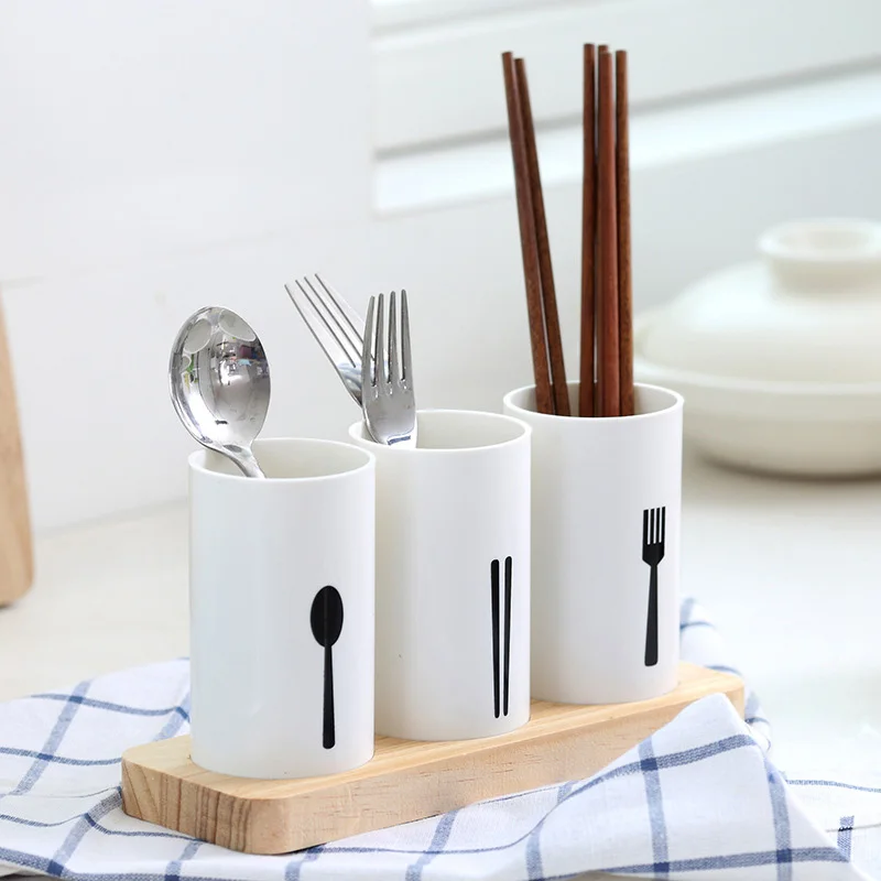 

Oak Base Chopsticks Barrel Tableware Sanitary Convenient Kitchen Draining Rack can CSV