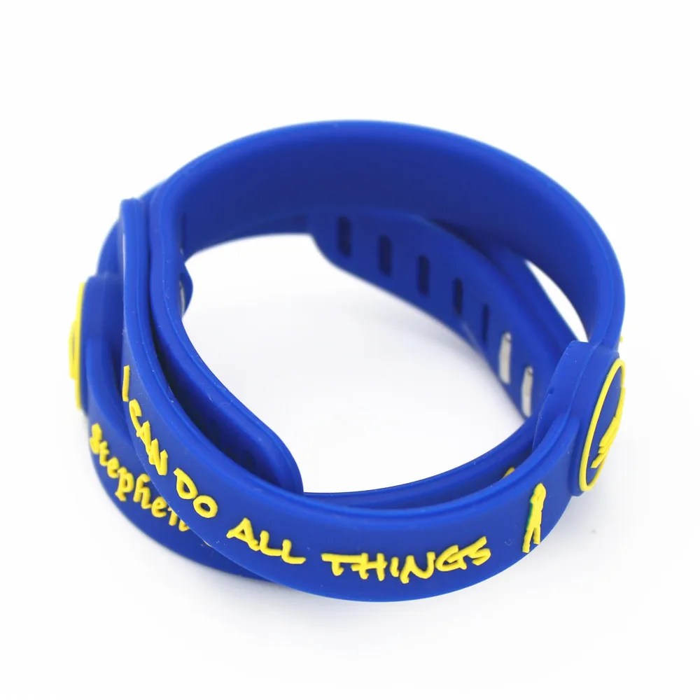 1PC Favorite Basketball Stars Sports Silicone Wristbands Blue I Can Do