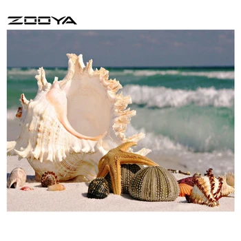 

ZOOYA Diamond Painting Natural Sea Shell Diamond Embroidery Pattern Rhinestones Diamond Mosaic Needlework DIY Decoration RF503