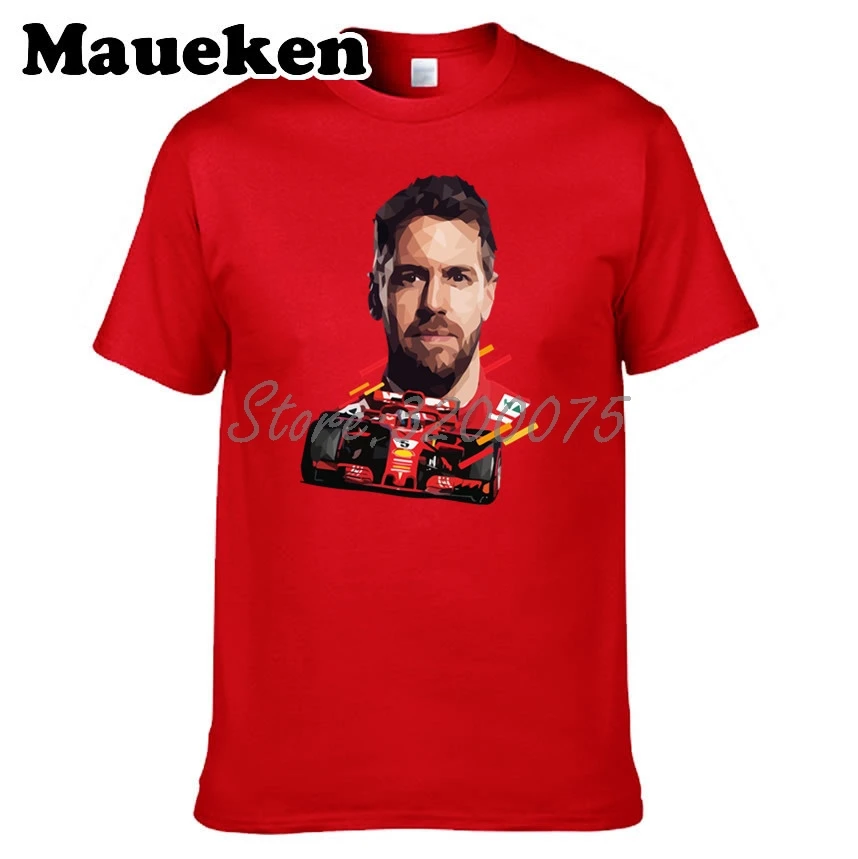 Мужская футболка Sebastian Vettel 5 four time Formula World Champion одежда с круглым вырезом W19032702|t shirt