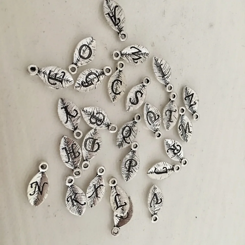 Подвеска с буквами алфавита в виде листьев 7 х15 мм шт./лот 130|pendant neckless|charms fabricpendant