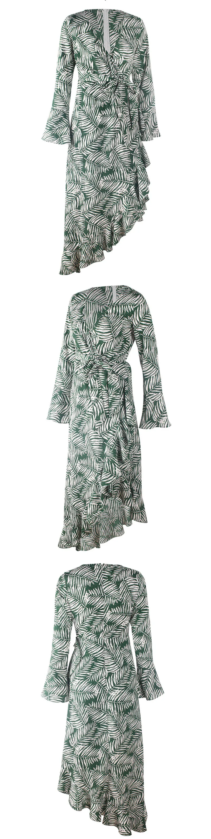 Autumn-Long-Sleeve-Ruffle-Flare-Sleeve-Wrap-Dress-Asymmetrical-Split-Front-Maxi-Personality-Slim-Tunic-Dress-Green-Vacation-Casual-DR0171 (6)