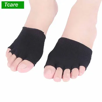 

1Pair Toe Socks Cotton Non-Slip Women's Toe Toppers Separating Socks No-Show Half Socks Yoga Half Palm