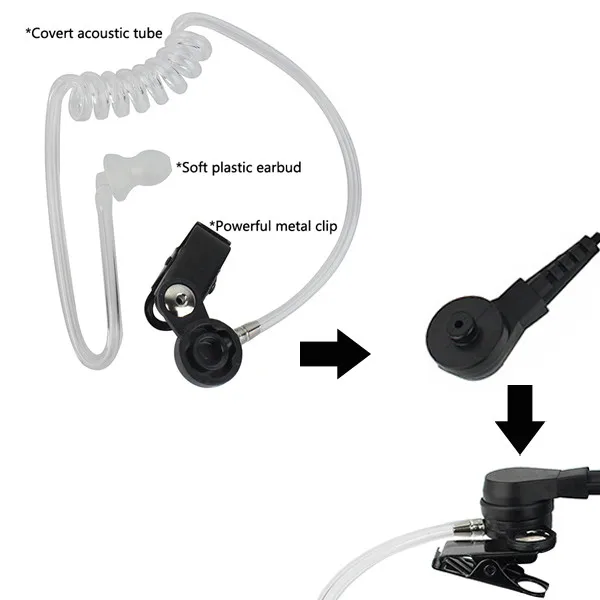 Hot MIC Speaker PTT Covert Acoustic Tube Earpiece (5)