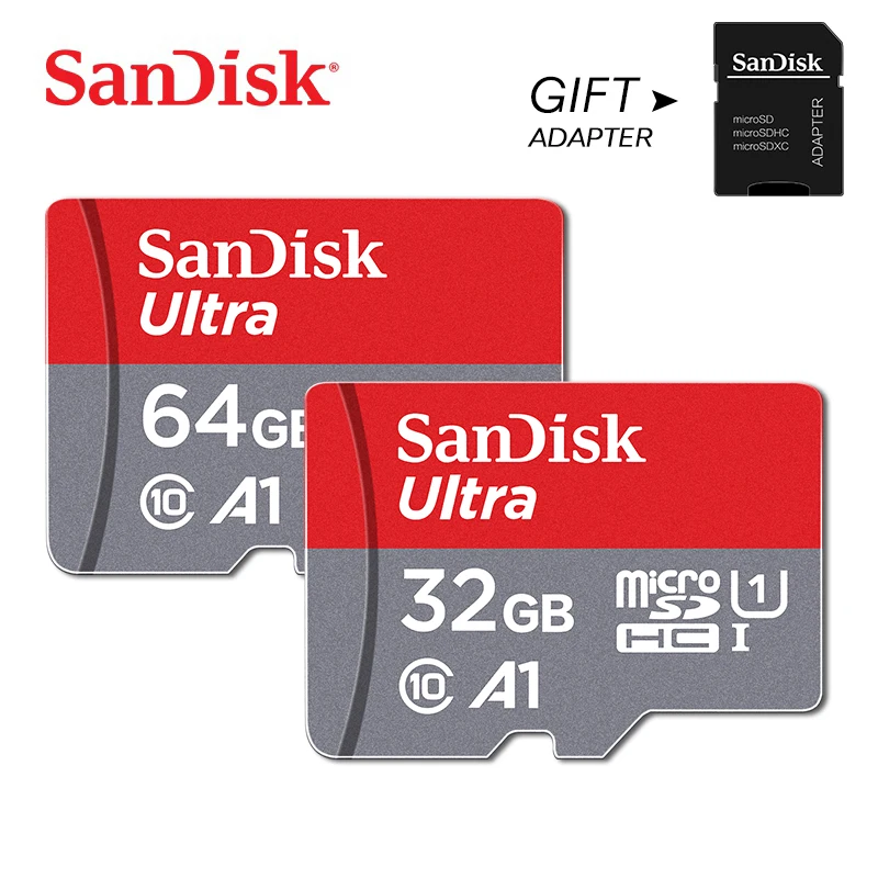 

SanDisk Micro sd 16GB 32GB 64GB 128GB SDXC SDHC sd card high speed C10 U1 A1 Flash TF Microsd Card for Android with adapter