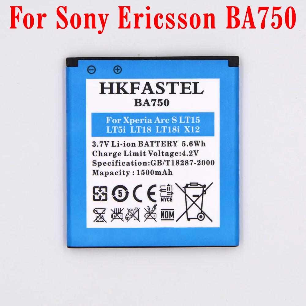 

HKFASTEL New BA750 Li-ion Mobile Phone Battery For Sony Ericsson Xperia Arc S/LT18/LT18i/Xperia Arc/Anzu/X12/LT15/LT15i,1500mAh