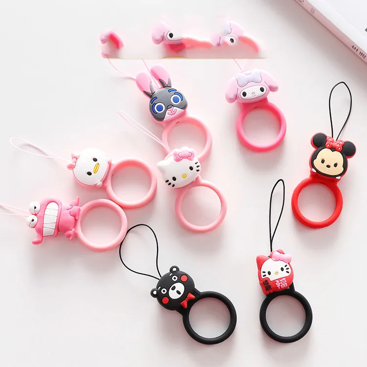 Hello Kitty Keychain Cartoon Buckle Mobile Phone Ring Short Pendant