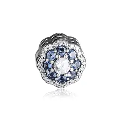 CKK серебро 925 ювелирные изделия Синий Шарм-бусины в виде цветка подходит оригинальный браслеты и Bangel для женщин мода подарок