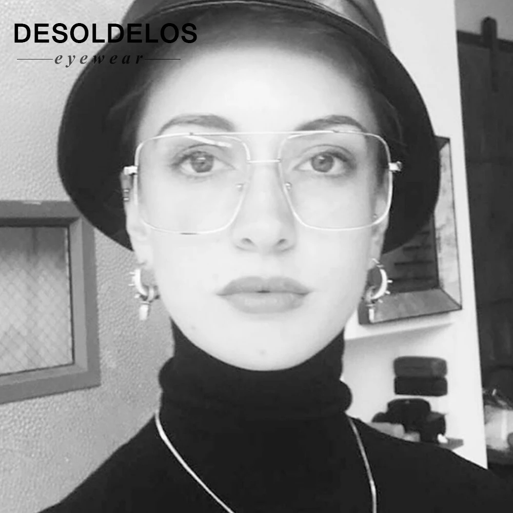DesolDelos винтажные очки с золотой металлической оправой мужские и женские