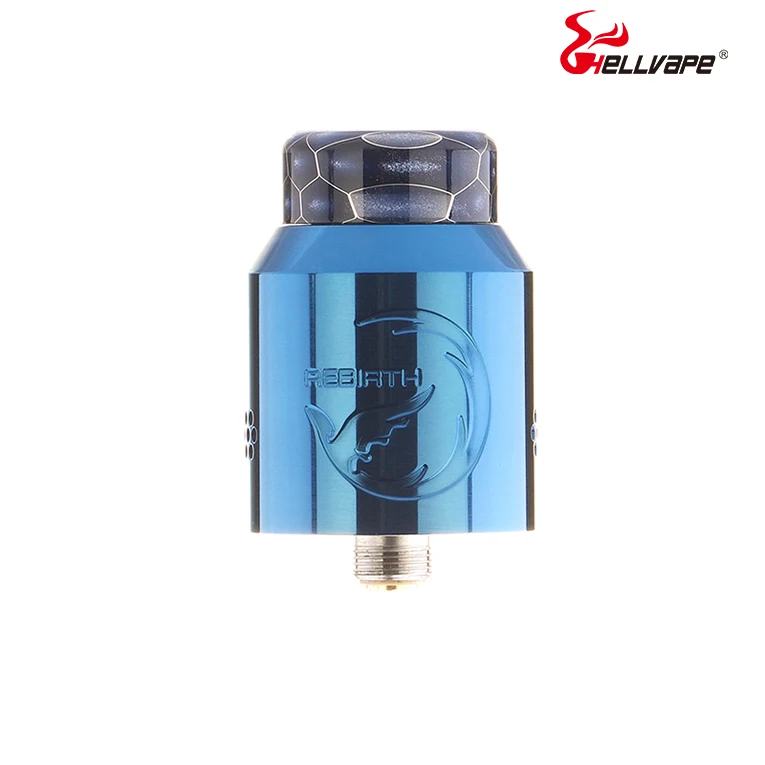 Новейший vape Танк Hellvape ReBirth RDA 24 мм диаметр 6 мм бак с 810 смолы Driptip для Squonkor mod vs dead rabbit drop dead - Цвет: blue