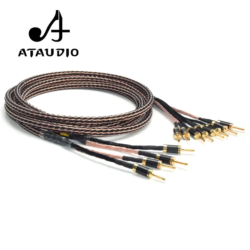 Кабель ATAUDIO Hifi для динамиков высокой чистоты провод колонок OCC с 2 банановыми