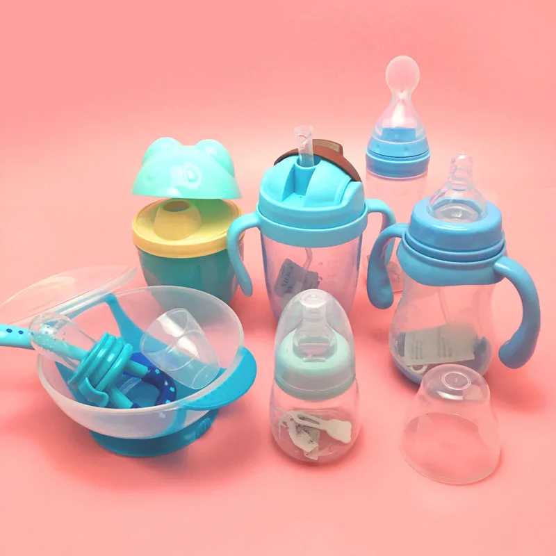 7 шт. силикагелевый Набор для кормления для малышей, новорожденных, крышки для бутылок для воды, детские чашки для питья, соломенная чашка Copo Infantil, поилка