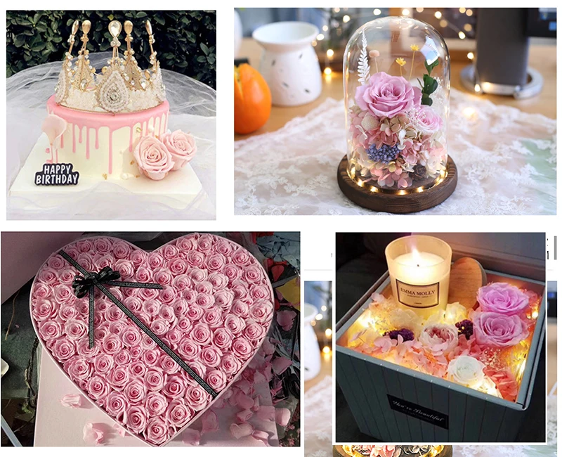 JAROWN Dry Eternal Rose Flower Head Handmade Dried Flowers DIY Bouquet Decoration Wedding Gift Box Fitting Home Decor Flores (7)