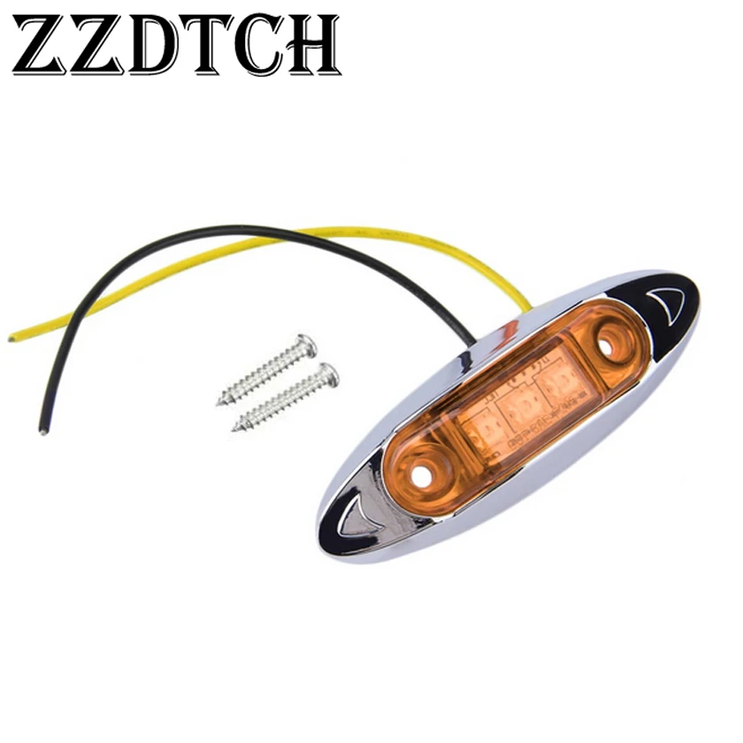 ZZDTCH 10 шт. 10-30 в 3 светодиодные боковые габаритные огни грузовика Vans тормозной фонарь для грузовика