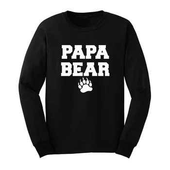 

Loo Show Mens Best Dad Ever Papa Bear Funny Long Sleeve T-Shirts Casual Men Tee