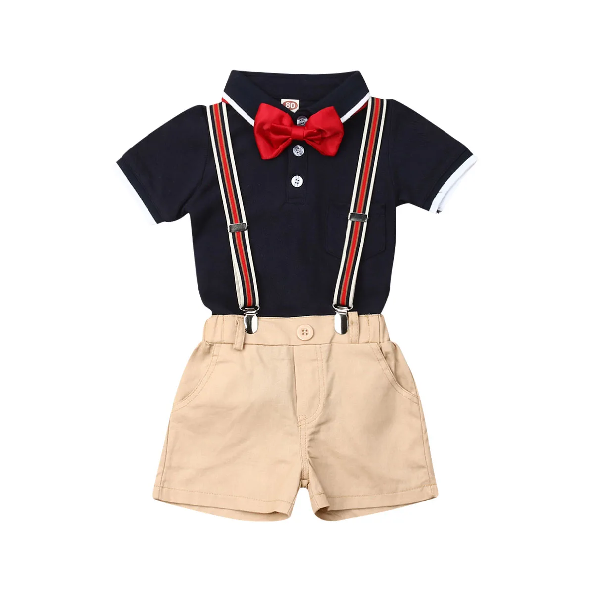 

Toddler Baby Kids Boy Outfits 2019 New Kids Gentleman Formal Suit Short Sleeve Tee Shirt Tops + Pants Summer Outfit 1-5T