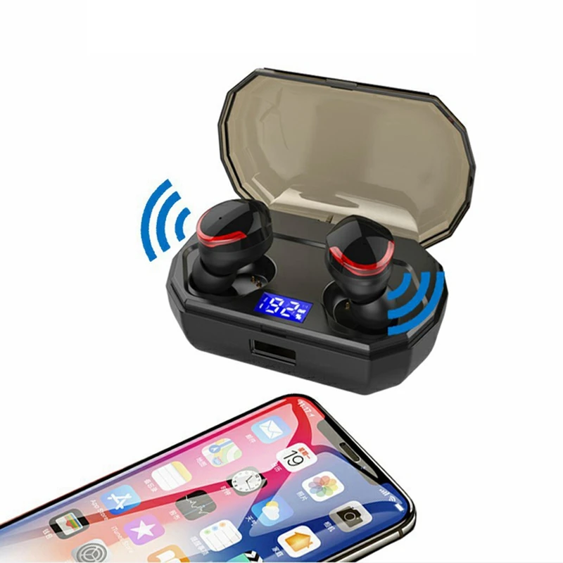 Tws 5,0, беспроводные Bluetooth наушники, прессованное управление, Ipx7, водонепроницаемые, автоматическое включение, быстрое сопряжение, наушники, зарядное устройство, коробка для телефона