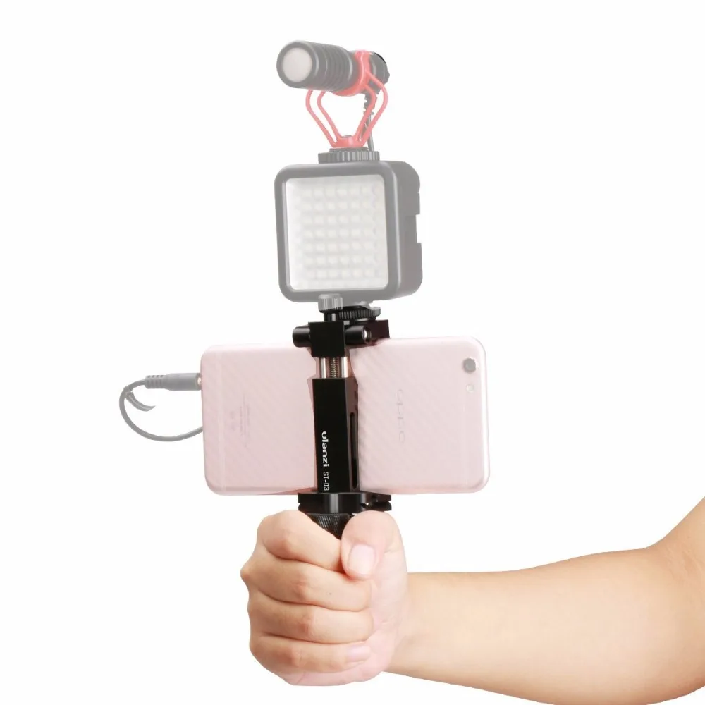 Comprar Soporte de trípode móvil de aluminio Ulanzi ST 03 con soporte de zapata para Boya Rode videomicrophone 1 4 pinza trípode para iPhone