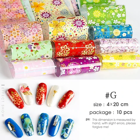 pieces Set Nail Leaf Stickers Varnish Mix Rose Flower Transfer Foil Nails Decal Cursors For Nail Art Decoration Manicure Desi