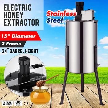 

2 Frame Electric Honey Extractor Beehive Tank Plastic Gate Stainless Steel
