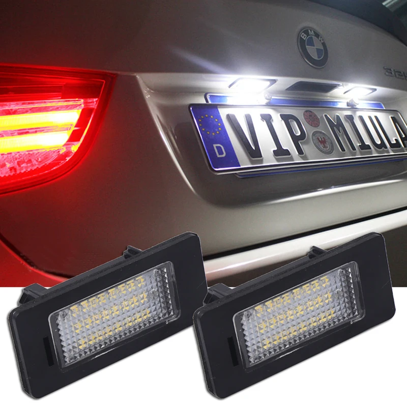 

2Pcs 24 SMD car led license plate light lamp For BMW E46 E90 E82 E92 E93 E36 E39 E60 E70 X1 X3 X5 X6 E61 M1 M3 M5 Car styling
