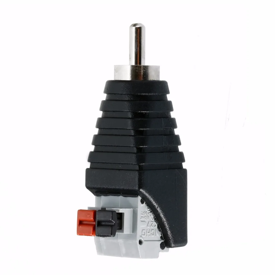 Top Quality 1pc Speaker Wire Cable to Audio Male RCA Connector Adapter Jack Press Type for Audio Vedio Cable Plug