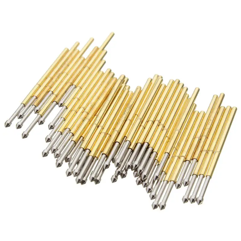 

50Pcs in a Pack P100-E2 Dia 1.36mm Length 33.3mm 180g Spring Test Probe Gold Plated Pin Tool