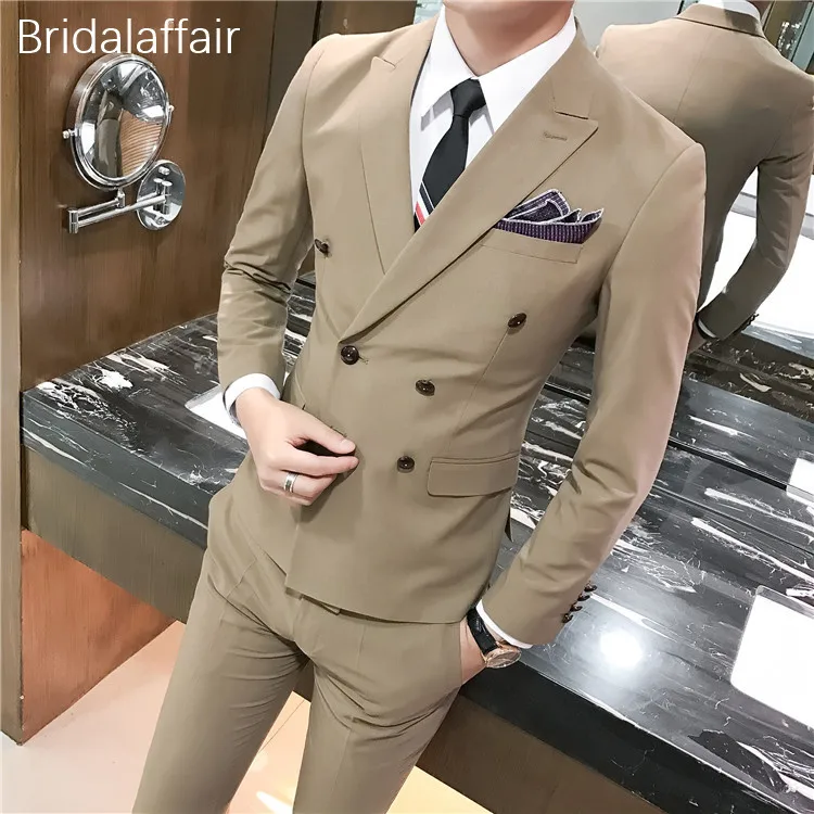 Alegre Desventaja cortesía Trajes de hombre maravilloso 2018 Slim Fit 3 piezas traje de esmoquin para  novio trajes de boda para hombres trajes formales hechos a medida (chaqueta  + Pantalones + chaleco)|Trajes| - AliExpress