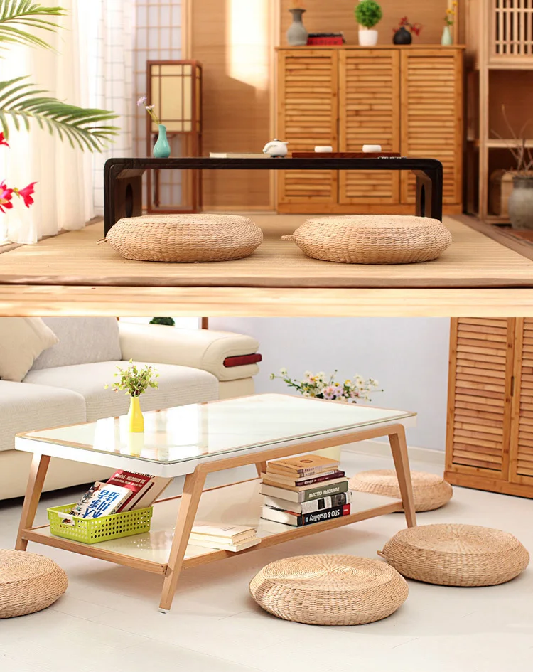 HOT SALE Tatami Cushion Round Straw Weave Handmade Pillow Floor Japanese Style Yoga Chair Sofa Adult Child Home Seat Mat 40/45cm