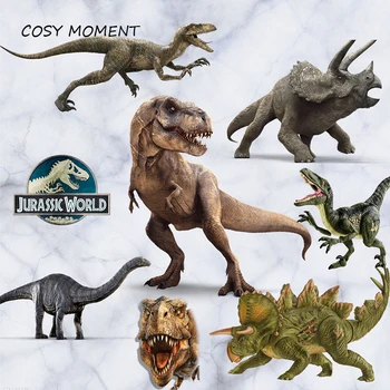 

COSY MOMENT Dinosaur Wall Art Stickers Jurassic Animal World Cartoon 3D PVC Kids Wall Decals QT554