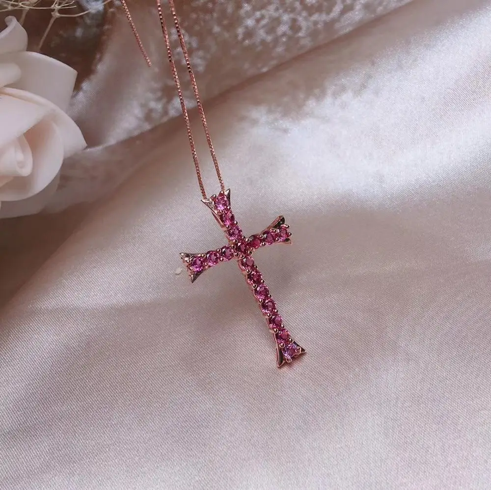Pendentif grenat rouge naturel pendentif pierre précieuse naturelle S925 argent rétro personnalité