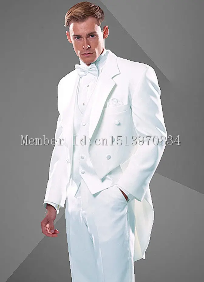New Style Doppio Petto Bianco Frac Smoking Dello Sposo Risvolto Tacca  Groomsmen Migliori Uomo Uomo Abiti Da Sposa (Jacket + Pants + Vest +  Tie)|mens wedding suits|best wedding suitswedding suit - AliExpress