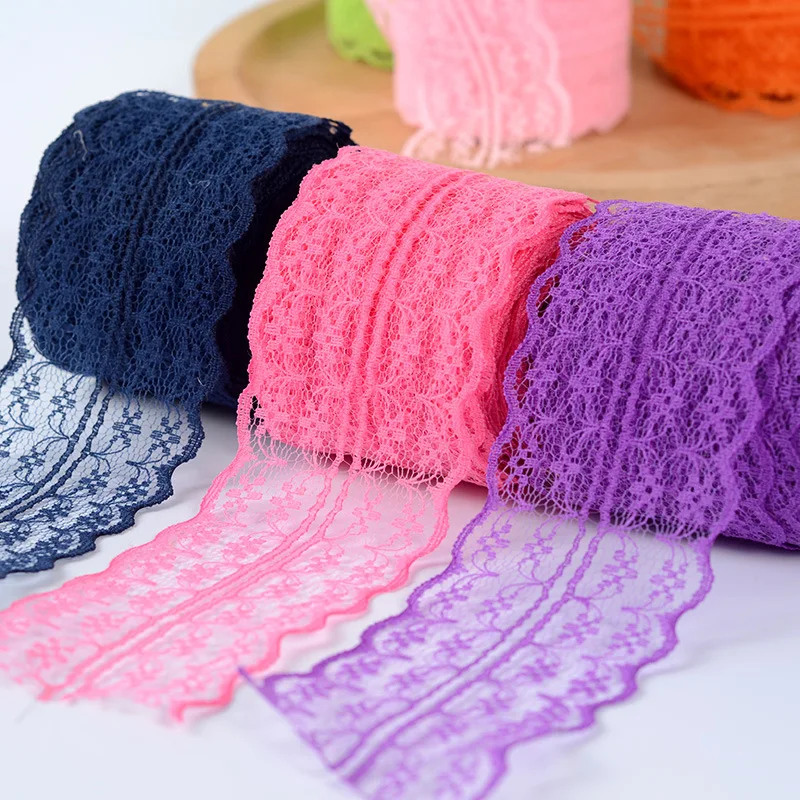 

4.5cm 10m Lace Ribbon Lace Trim Fabric Rustic Wedding Party Decoration Handcrafted Embroidered Sewing Clothes Dress DIY Material