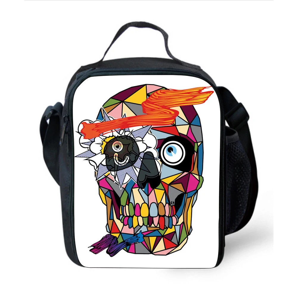 Cool Skull Boys Travel Outdoor Lunch Bags Kids Thermal Insulated Picnic Lunchbag