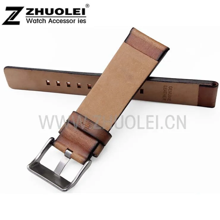 22mm 24mm 26mm Watchband for Diesel DZ7374 watch High Quality Retro Brown Genuine Leather Strap Bracelets Sport Watch Strap