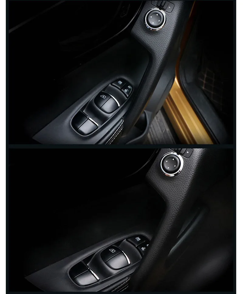 Chrome Car Window Lift Switch Button Cover Auto Accessories for Nissan Qashqai j11 X-trail T32 Almera Almera Sylphy Teana Tiida