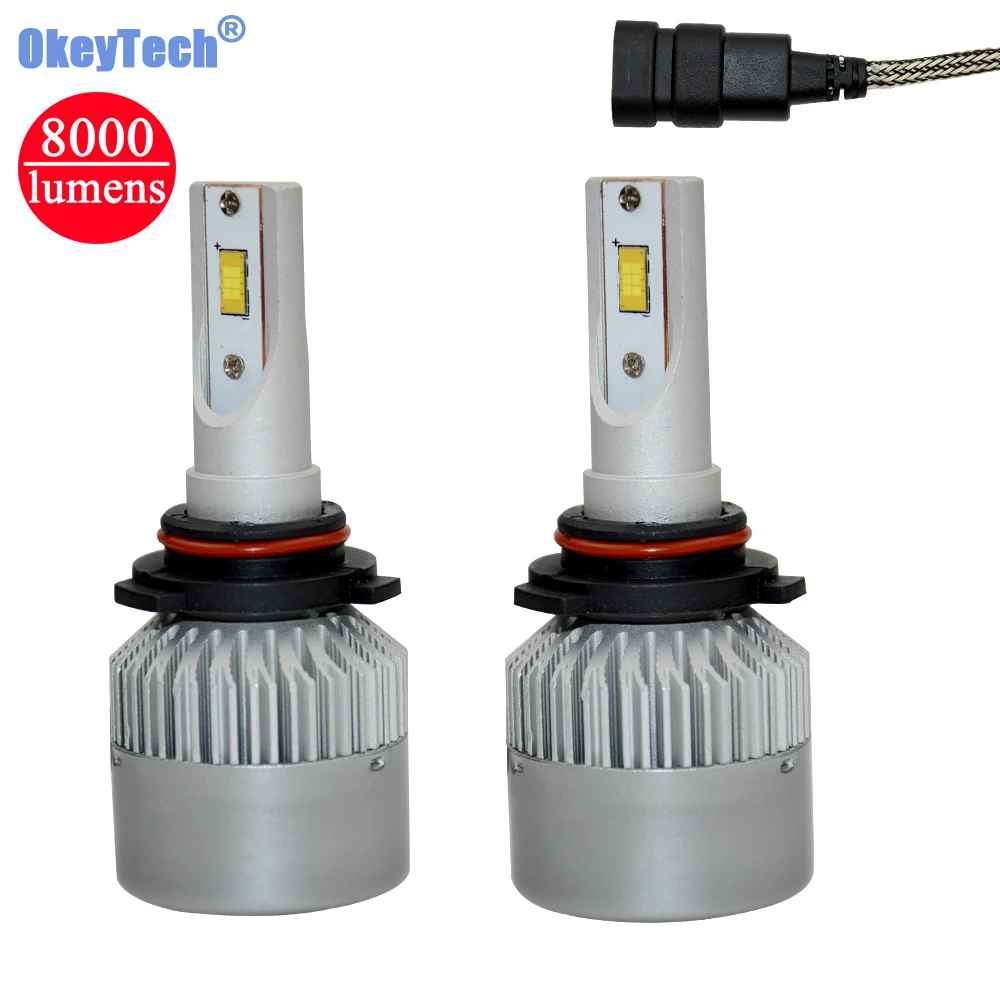 2pcsset 9006HB4 Car Auto Headlight Bulbs 72W 6000K CSP Chip LED 9~36V Head lamp Fog Light 8000LM Single Beam 360 Degrees White