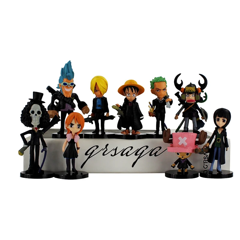 

9Pcs/set hot sell Japan One Piece Luffy Nami Chopper Zoro Sanji Brook Golden Lion Shiki PVC Figure Toy