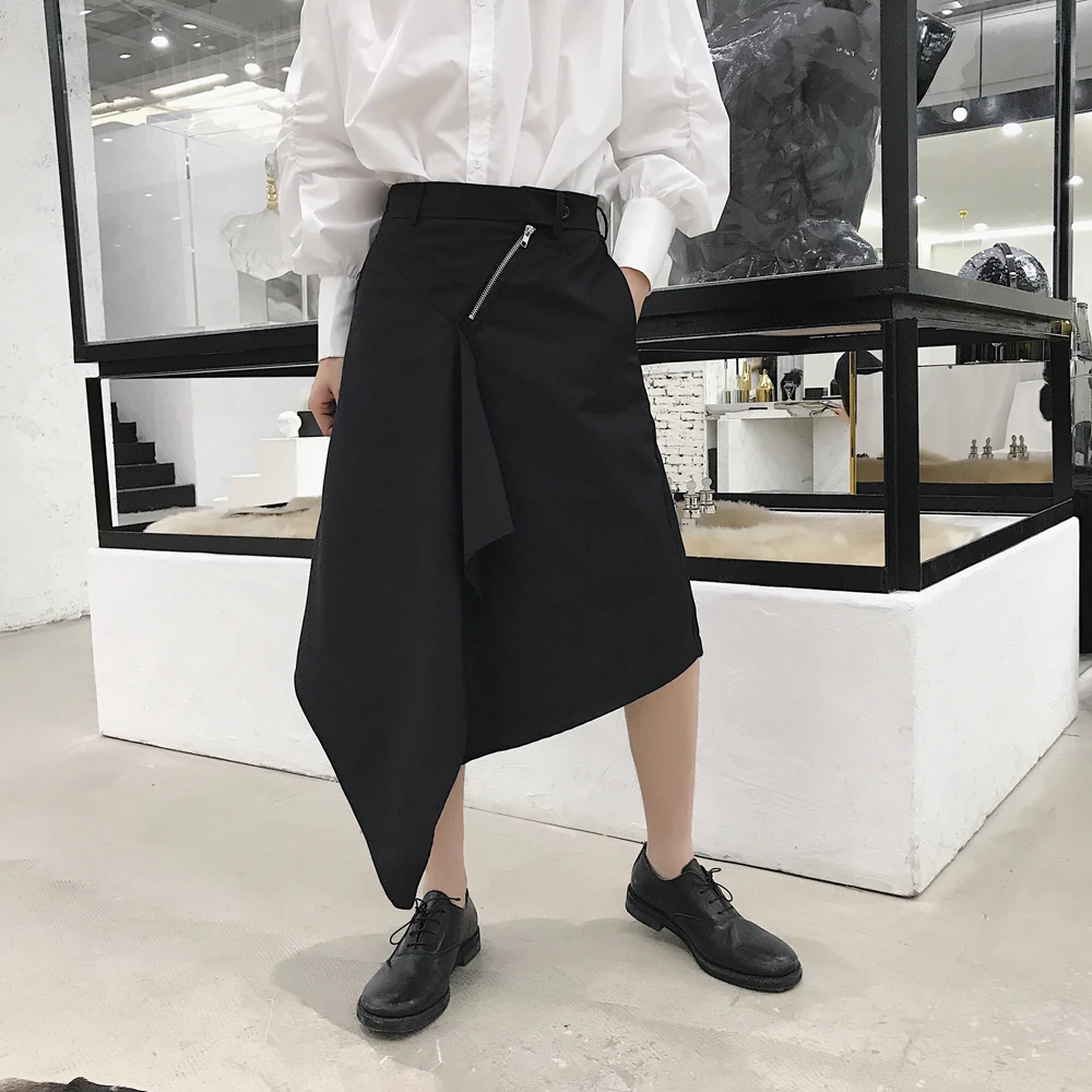 Новая мода поддельные два асимметричные юбки мужские летние нерегулярные фартуки нейтральный Haren шорты