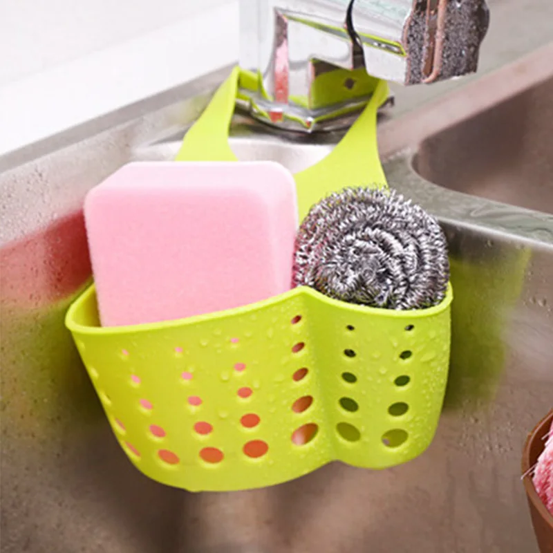 

Adjustable Snap-on Faucet Storage Basket Kitchen Sink Rack Sponge Drain Rack