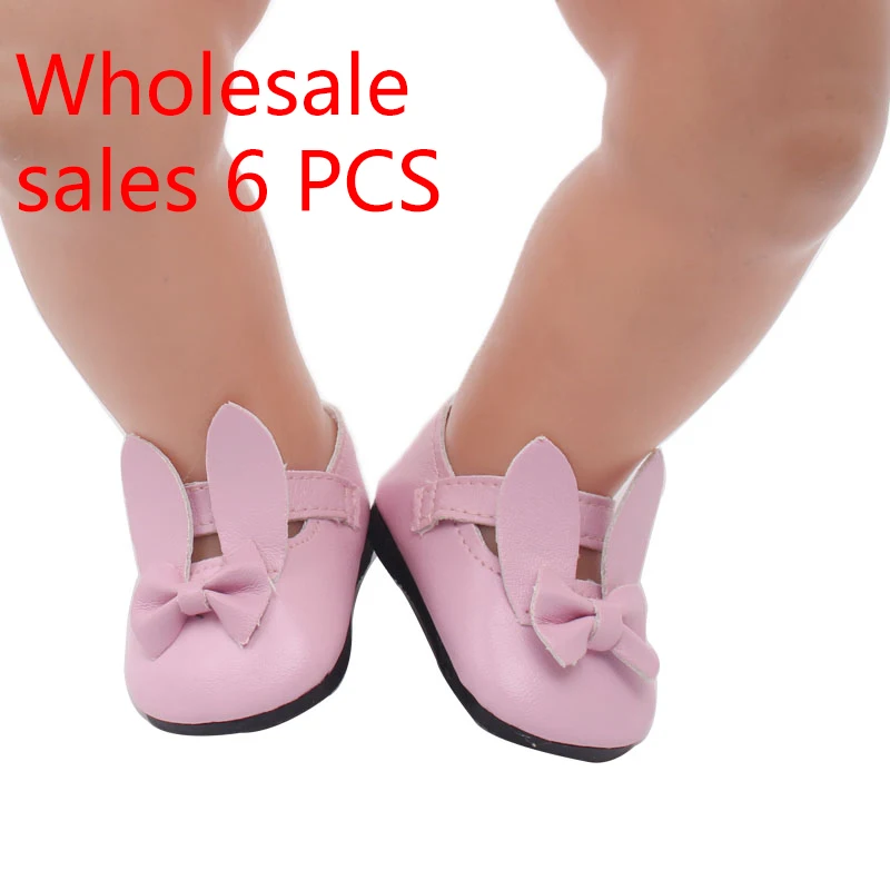 В кукольном стиле милый розовый кролик уши модельные туфли игрушка pu аксессуары