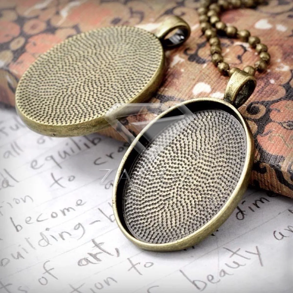 

6Pcs Antique Brass 50x32.5x3.5mm Flat Oval 40x30mm Cabochon Setting Pendants Zinc Alloy Fit Necklace Wholesale TS7390-4