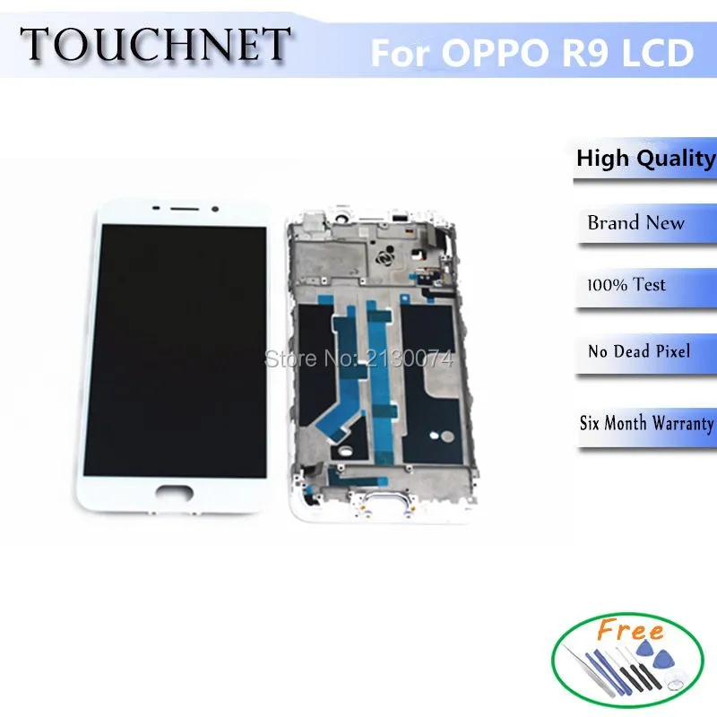 

2Pcs/Lot Tested Good Touch Screen Digitizer LCD Display Screen With Frame For OPPO R9 For R9M For R9TM Smartphone