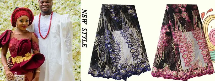african lace fabric 5 yards new styles