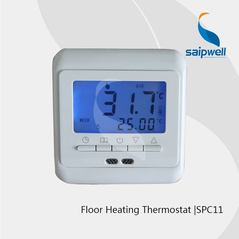 

Free Shipping Blue Digital Floor Underfloor Heating Programmable Thermostat Room Temperature Controller With CE SPC11H