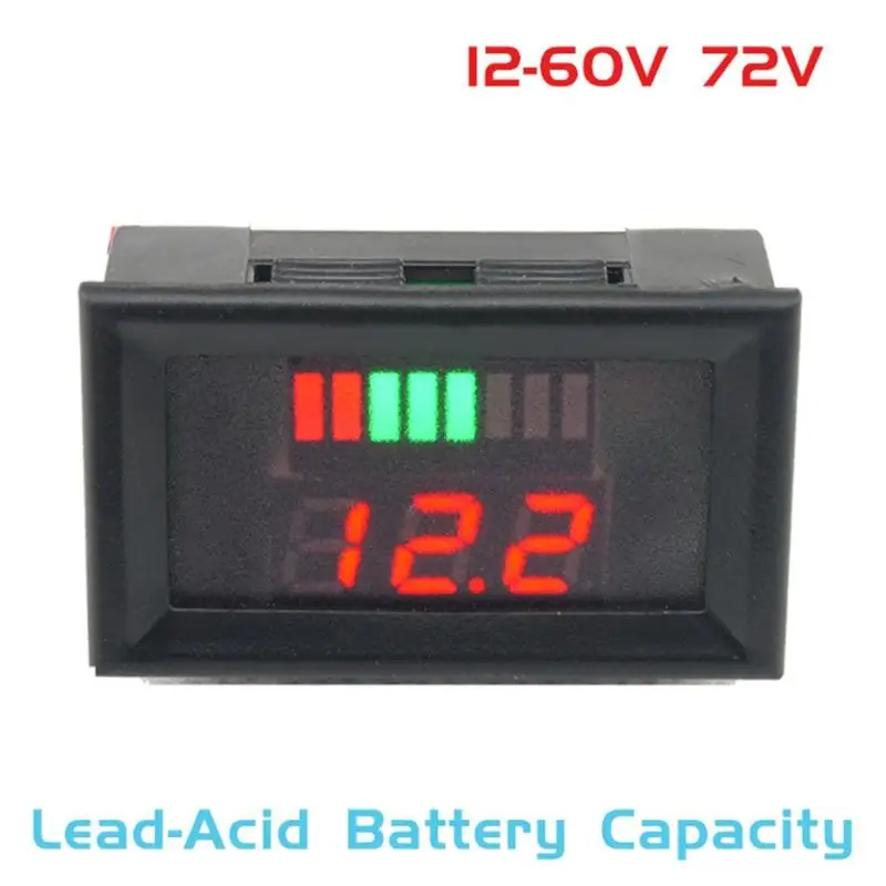 Mini Digital Voltmeter Ammeter DC 12-60V Panel Amp Volt Voltage Current Meter Tester Green Red Dual LED Display