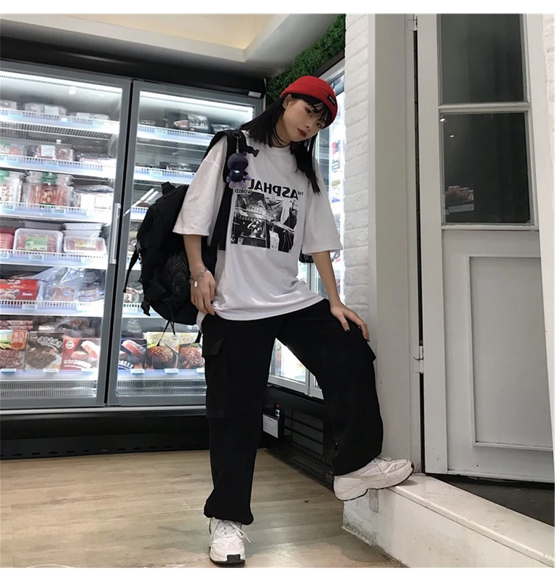 Harajuku футболки женские Простые Топы с буквенным принтом Корейская летняя футболка хип-хоп Уличная одежда для отдыха универсальные футболки с коротким рукавом