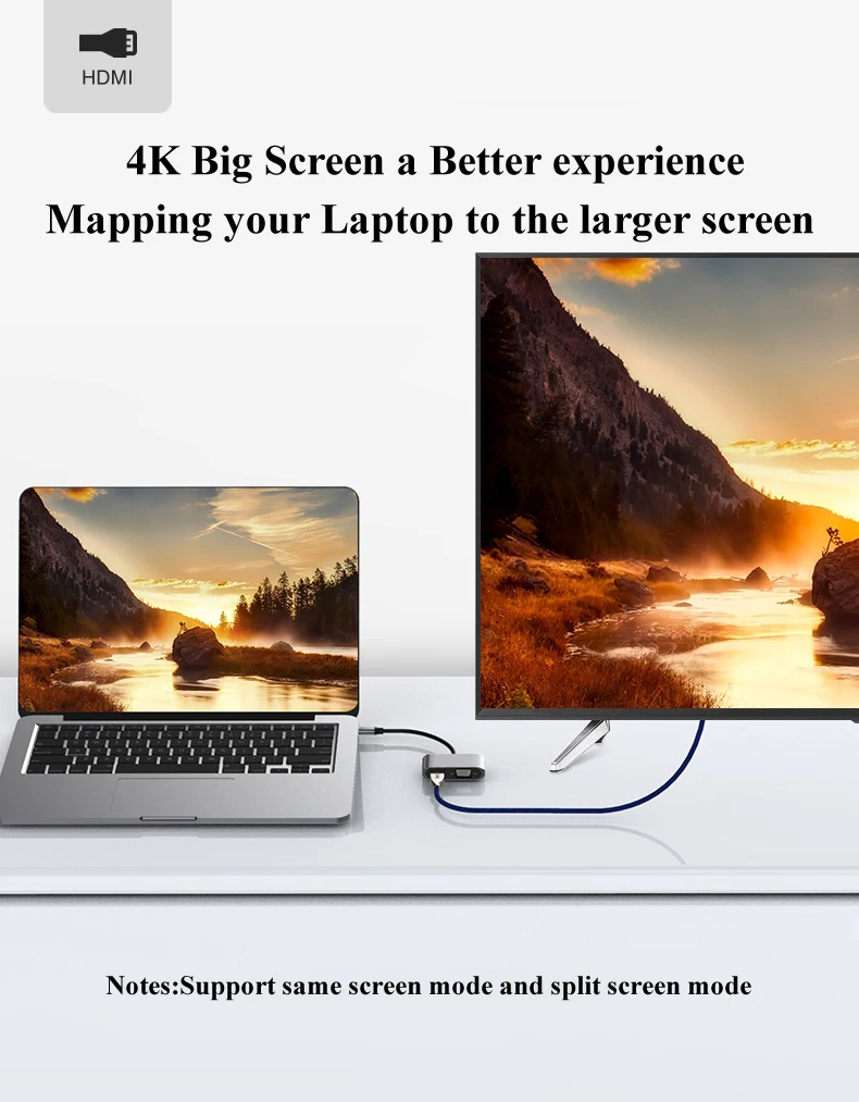 Nohon USB Type C HUB to HDMI VGA Adapter for MacBook Samsung Galaxy S9 Note 9 Huawei P20 Pro Mate 20 X Pro Laptop Type-C USB HUB Details (03)