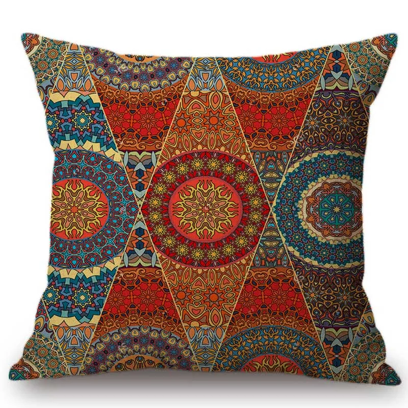 جديد الموضة ماندالا تصميم مكتب الرئاسة وسادة غطاء ملون لانهائي الهندسية الزهور القطن الكتان ديكور المنزل أريكة وسادة