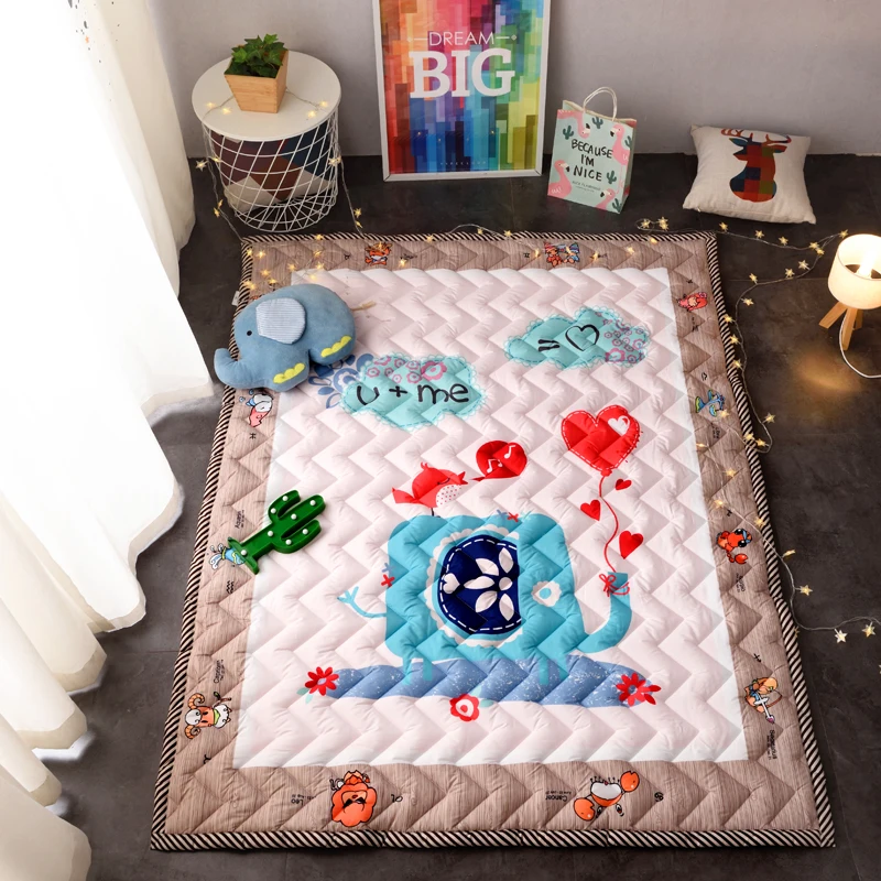 Скандинавский мультфильм милый медведь коврик и ковер волна стеганая Площадь Ковер Спальня дом гостиная детская комната для ползания и игр коврики Ковры